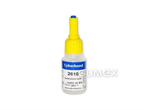 Sekundové lepidlo CB 2610, 20g, lepí drevo, kožu, lepenku, papier, viskozita 90-180mPa*s, pevnosť 10-22N/mm2, -55°C/+80°C